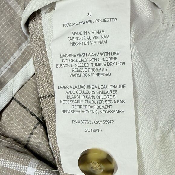 PGA Tour Shorts Mens 38 Tan Plaid Golf Shorts Pro Series 10” Inseam Lightweight - Picture 11 of 11